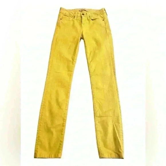 Vince Women's 24 Chartreuse Crop Stretchy Skinny Ankle Denim Slim Jeans Citrine - Picture 2 of 6